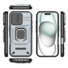 For iPhone 16 Sliding Camshield TPU + PC Shockproof Phone Case with Holder(Grey) - 3