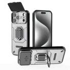 For iPhone 17 Pro Max Sliding Camshield TPU + PC Shockproof Phone Case with Holder(Grey) - 1