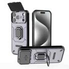 For iPhone 17 Pro Max Sliding Camshield TPU + PC Shockproof Phone Case with Holder(Purple) - 1