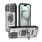 For iPhone 17 Sliding Camshield TPU + PC Shockproof Phone Case with Holder(Grey) - 1