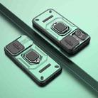 For iPhone 17 Sliding Camshield TPU + PC Shockproof Phone Case with Holder(Green) - 2