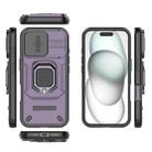 For iPhone 17 Sliding Camshield TPU + PC Shockproof Phone Case with Holder(Purple) - 3