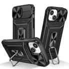 For iPhone 13 Camshield Robot TPU Hybrid PC Phone Case(Black) - 1