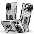 For iPhone 13 Pro Camshield Robot TPU Hybrid PC Phone Case(Silver) - 1