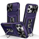 For iPhone 13 Pro Camshield Robot TPU Hybrid PC Phone Case(Purple) - 1