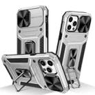 For iPhone 12 / 12 Pro Camshield Robot TPU Hybrid PC Phone Case(Silver) - 1