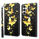 For Samsung Galaxy S23 FE 5G 3D Painting Pattern Flip Leather Phone Case(Gold Butterfly) - 1