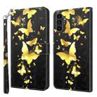 For Samsung Galaxy A05s 3D Painting Pattern Flip Leather Phone Case(Gold Butterfly) - 1