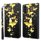 For Samsung Galaxy A15 3D Painting Pattern Flip Leather Phone Case(Gold Butterfly) - 1