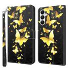 For Samsung Galaxy A35 5G 3D Painting Pattern Flip Leather Phone Case(Gold Butterfly) - 1