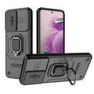 For Xiaomi Redmi Note 12S 4G Global Sliding Camshield TPU + PC Shockproof Phone Case with Holder(Black) - 1