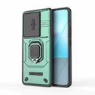 For Xiaomi Redmi Note 13 Pro 5G Sliding Camshield TPU + PC Shockproof Phone Case with Holder(Green) - 1