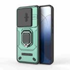 For Xiaomi 14 Sliding Camshield TPU + PC Shockproof Phone Case with Holder(Green) - 1