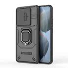 For Xiaomi Redmi K70 5G Sliding Camshield TPU + PC Shockproof Phone Case with Holder(Black) - 1