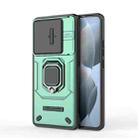 For Xiaomi Redmi K70E 5G Sliding Camshield TPU + PC Shockproof Phone Case with Holder(Green) - 1