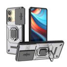 For Xiaomi Redmi Note 13R Pro 5G Sliding Camshield TPU + PC Shockproof Phone Case with Holder(Grey) - 1