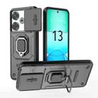 For Xiaomi Redmi 13 4G Global Sliding Camshield TPU + PC Shockproof Phone Case with Holder(Black) - 1