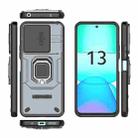 For Xiaomi Redmi 13 4G Global Sliding Camshield TPU + PC Shockproof Phone Case with Holder(Grey) - 3