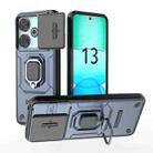 For Xiaomi Redmi 13 4G Global Sliding Camshield TPU + PC Shockproof Phone Case with Holder(Blue) - 1