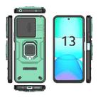 For Xiaomi Redmi 13 4G Global Sliding Camshield TPU + PC Shockproof Phone Case with Holder(Green) - 3