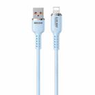 WK WDC-09i 2.4A USB to 8 Pin Silicone Data Cable, Length: 1.2m(Blue) - 1