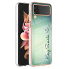 For Samsung Galaxy Z Flip4 Electroplating Marble Dual-side IMD Phone Case(Smile) - 1