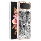 For Samsung Galaxy Z Flip4 Electroplating Marble Dual-side IMD Phone Case(Totem Elephant) - 1