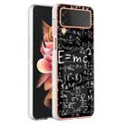 For Samsung Galaxy Z Flip4 Electroplating Marble Dual-side IMD Phone Case(Equation) - 1