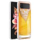 For Samsung Galaxy Z Flip4 Electroplating Marble Dual-side IMD Phone Case(Draft Beer) - 1