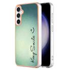 For Samsung Galaxy S23 FE 5G Electroplating Marble Dual-side IMD Phone Case(Smile) - 1