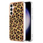 For Samsung Galaxy S23 FE 5G Electroplating Marble Dual-side IMD Phone Case(Leopard Print) - 1