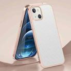 For iPhone 13 mini SULADA Luxury 3D Carbon Fiber Textured Metal + TPU Frame Phone Case(Rose Gold) - 1