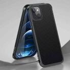 For iPhone 13 mini SULADA Luxury 3D Carbon Fiber Textured Metal + TPU Frame Phone Case(Black) - 1