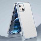 For iPhone 13 mini SULADA Luxury 3D Carbon Fiber Textured Metal + TPU Frame Phone Case(Silver) - 1