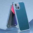 For iPhone 13 SULADA Luxury 3D Carbon Fiber Textured Metal + TPU Frame Phone Case(Sierra Blue) - 1