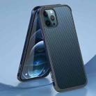 For iPhone 13 Pro SULADA Luxury 3D Carbon Fiber Textured Metal + TPU Frame Phone Case(Sea Blue) - 1