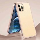 For iPhone 13 Pro SULADA Luxury 3D Carbon Fiber Textured Metal + TPU Frame Phone Case(Rose Gold) - 1