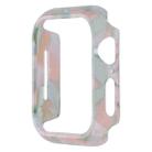 For Apple Watch Series 8 / 7 41mm Printed Resin PC Watch Case(Pink Green) - 1