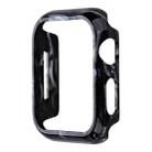 For Apple Watch Series 8 / 7 41mm Printed Resin PC Watch Case(Black Flower) - 1