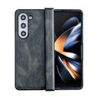 For Samsung Galaxy Z Fold5 Crazy Horse Texture Three-stage Leather Phone Case(Grey) - 1