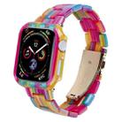 For Apple Watch Ultra 2 / Ultra 49mm Printed Resin PC Watch Band Case Kit(Pink Flower) - 1