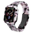 For Apple Watch Series 9 / 8 / 7 45mm Printed Resin PC Watch Band Case Kit(Black Flower) - 1