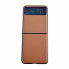 For Motorola Razr 40 Solid Color Leather Texture Phone Case(Brown) - 1