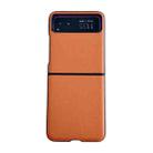 For Motorola Razr 40 Solid Color Leather Texture Phone Case(Orange) - 1