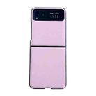 For Motorola Razr 40 Solid Color Leather Texture Phone Case(Pink) - 1