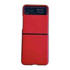 For Motorola Razr 40 Solid Color Leather Texture Phone Case(Red) - 1