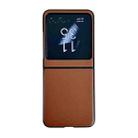 For Motorola Razr 40 Ultra Solid Color Leather Texture Phone Case(Brown) - 1