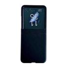 For Motorola Razr 40 Ultra Solid Color Leather Texture Phone Case(Black) - 1