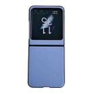 For Motorola Razr 40 Ultra Solid Color Leather Texture Phone Case(Blue) - 1