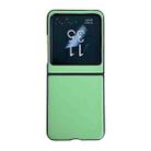 For Motorola Razr 40 Ultra Solid Color Leather Texture Phone Case(Green) - 1